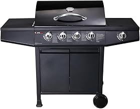 Original 5 Gas Burner 4+1 Garden Grill, Steel Warming Rack, Side-Burner, Storage & Built-in Temperature Gauge for Home Garden Party Outdoor Cooking