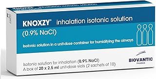 Isotonic Saline Solution 0.9% - Sodium Chloride NaCl - Inhalation Saline Solution – 20 X 2.5 ml Unit Dose Vials