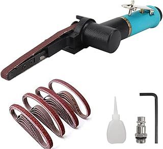 10x330mm Pneumatic Belt Sander, 360° Rotating Grinding Finger Sanders, 12pc Sanding Belts (40/60/80/120 each 3pc), 16000rpm, Air Powered, Model: d8fa1d95-892b-4178-a2d6-4618949cecde