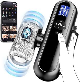 Male Masturbator Sex Toys, Upgrade Sex Toys for Men with 4 Thrust Depths 3 Start Points 10 Thrusting Vibrating Speeds Adult Sex Toys, APP Remote Control Automatic Sex Machine Soft Channel Blowjob Toy