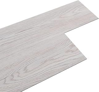 INMOZATA 5m²/36Pcs Vinyl Flooring Lino Flooring Self-Adhesive Vinyl Flooring Planks 2mm Peel & Stick Floor Tiles Waterproof Floor Wall Stickers for Kitchen Bathroom Home Floor Tile (White Grey)