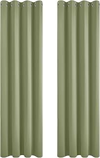 Deconovo Window Treatment Super Soft Room Darkening Curtains Thermal Insulated Eyelet Curtains for Girls Bedroom 46 x 90 Inch Beige 2 Panels
