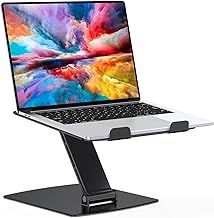Laptop Stand Adjustable Height, Ergonomic Portable Laptop Riser Holder for Desk, Aluminum Foldable Laptop Computer Monitor Stands Compatible with MacBook Air Pro (10-16")-Black