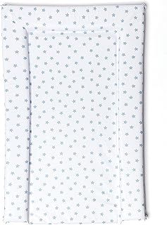 Baby Changing Mat, Blue Stars Deluxe Waterproof with Raised Padded Edges, Uniquely Designed, Easy Wipe Clean a Perfect, Practical Addition to Your Nursery 75cm x 47.5cm x 5cm
