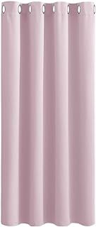 PONY DANCE Girls Bedroom Curtains Blackout - Eyelet Top Curtain Window Treatments for Home Decoration Thermal Bedroom Curtain for Nursery, 1 PC, 52-inch by 63-inch, Light Pink