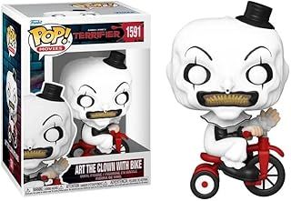 Funko Art The Clown + Pop Protector: Terrifier Pop! Movies Vinyl Figure (Collector Gift Set Bundled with ToyBop Brand Box Protector Case) (Art Riding Bike #1591/80706)