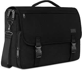 MATEIN Messenger Bags for Men, 15.6 inch Laptop Satchel Bag, Water Resistant briefcase for Men with Adjustable Shoulder Strap, Multiple Compartments Handbag for Work Business School College, Black