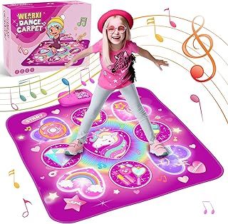WEARXI Gift for 3-12 Year Old Girl Gifts, Easter Gifts for Kids Dance Mat for Girls Toys Age 4 5 6 7 8 9 10 Year Old, Birthday Gift Kids Toys for 3-12 Year Old Girls, Stocking Fillers