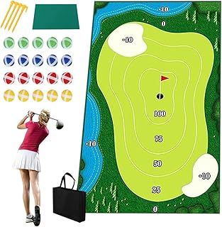 Foreverup Portable Indoor/Outdoor Golf Game Set, Portable Golf Chipping Game Mat with Chipping Mat Hitting Mats for Kids & Adult