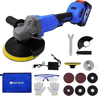 Brushless Cordless Angle Grinder Portable Angle Grinder Tool 4.5 Inch Grinder Kit w/ 3000mAh Battery 2-Position Side Handle, 10000 RPM Lightweight Mini Grinder with Cutting & Grinding Wheels