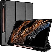 TECHGEAR Smart Case for Samsung Galaxy Tab S9 Ultra / S10 Ultra 14.6" (SM-X910 / SM-X920) PU Leather Slim Smart Case Stand Cover with Corner Protection [Auto Wake/Sleep] Soft TPU Holder - Grey
