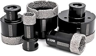 DT-DIATOOL Diamond Drill Bit Set 20/32/45/55/68mm Hole Saw for Dry Drilling Tile Porcelain Marble Ceramic Granite