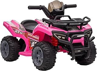 HOMCOM 6V Kids Electric Ride on Car Toddlers Quad Bike All Terrain Vehicle Toy With Music for 18-36 months Pink