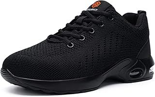 DYKHMILY Steel Toe Cap Trainers Men Women Safety Trainers Lightweight Safety Shoes Cmfortable Breathable Work Trainers Air Cushion Work Shoes Anti-Smashing Work Utility Footwear