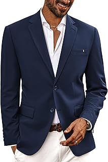 PJ PAUL JONES Men's Blazers Smart Casual Notch Lapel Suit Jackets Lightweight Sport Coats