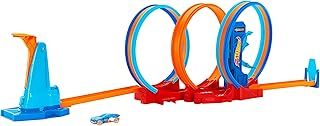Hot Wheels Ultra Hots Triple Loop Track Playset with 3 Loops and 1 1:64 Scale Car Included, Connects to Other Hot Wheels Sets and Foldable for Storage, Kids Toys, 4+ Years, HPX93