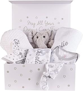 Personalised Baby Gifts Set - Baby Gifts Newborn Unisex, Baby Personalised Gifts, Personalised Baby Boy Gifts, Personalised Baby Girl Gifts, Personalised New Baby Gifts, Gift Box for Baby