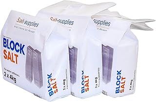 Block Salt | Compatible With All Water Softeners using 4kg blocks | Original Food Grade Quality | 3 Bags - 6 Blocks in total)
