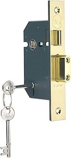 Yale P-M550-PB-65 5 Lever Mortice Sashlock, Visi Pack, Suitable for External Doors, Brass Finish, 2.5 Inch/64 mm
