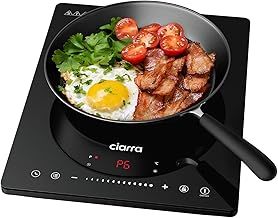 CBTIH1 Portable Induction Hob 2000W Single Cooking Zone with Touch Control Ceramic Glass Panel 8 Power Levels 3 Hours Timer Child Lock