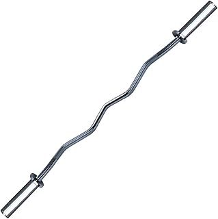 Weight Lifting Barbell Bar | Chrome, Anti-Slip Hand Grip, Solid Steel, Gym Equipment | Training, Fitness, Exercise, Workout | Choose from Olympic, Standard, Studio, Super Ez Curl with Collars