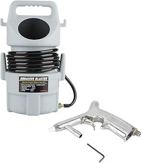 Portable Pneumatic Sand Blaster Kit Set, Sand Blaster Kit with Sandblasting Gun Long 15 ft Hose & Large 50LB Hopper, High Effective 120 PSI Air Sand Blaster Kit, Sand Blaster Kit for Abrasive Media