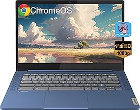 Lenovo Slim 3 Chromebook Laptop for Business Student, 14'' FHD Touchscreen, 8-Core MediaTek Kompanio 520 Processor, 4GB RAM, 64GB eMMC, 128GB Micro SD Card, Wi-Fi6, Bluetooth, Chrome OS