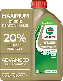 Castrol EDGE 0W-20 LL IV Engine Oil 1L, Brown