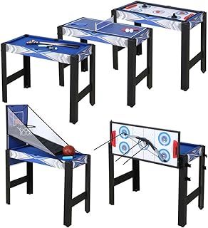 36Inch 5-in-1 Mini Multi Game Combination Table Set Table Tennis Table, Pool Table, Archery, Slide Hockey, Basketball Shooting for Family Parent-child Interactive Game Table for Kids (92x46x73cm)