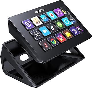 Stream Control Deck - SOOMFON Studio Stream Controller with 15 Macro Keys & Dashboard, Customized LCD Buttons to Trigger Actions in OBS, Twitch, YouTube, Perfect for Live Streaming Video Editing