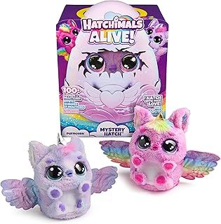 HATCHIMALS Alive, Mystery Hatch Pufficorn, Surprise Interactive Toy and Egg with Mist, Lights and Sounds (Styles Vary), Kids’ Toys for Girls and Boys