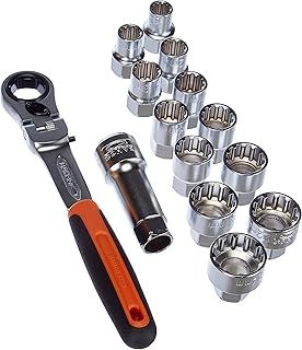 Bahco S140T Pass-Trough Socket Set, Multi-Colour, Set of 14 Piece