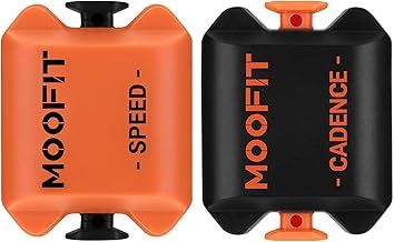 moofit CS8 Cycling Speed Sensor and Cadence Sensor, Bluetooth & ANT+ Wireless Speed, Distance Sensor and Cadence Sensor with IP67 Waterproof Low Energy Technology, Orange