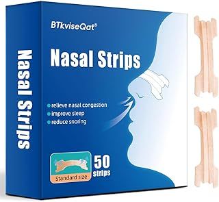 Nasal Strips 50 Pieces Nose Strips Anti Snoring Devices, Relieve a Blocked Nose Due to colds, Allergies, Snore Stopper for Sports and Sleep, Residue-Free Removable Snore Strips, Anti Snore Drug-Free