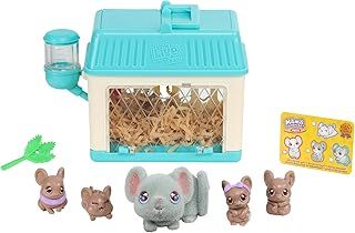 Little Live Pets - Mama Surprise Minis, Feed and nurture a Lil' Mouse Inside their Hutch so she can be a Mama, She has 2, 3, or 4 Babies with Surprise Accessories to Dress Up the Babies,