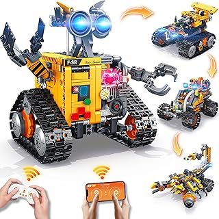 Robot Toys for Kids Building Set, 588PCS Rechargeable 4 in 1 APP & Remote Control Robotics Kit Educational Building STEM Toys, Birthday Gifts Build A Robot for Boys Ages 6 7 8-12+