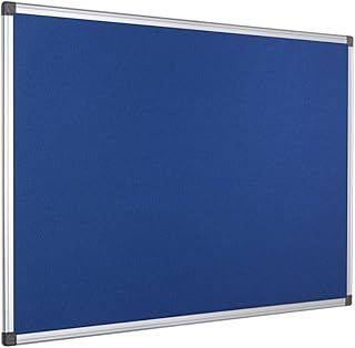 Bi-Office Notice Board Maya, Blue Felt, Aluminium Frame, 120 x 90 cm