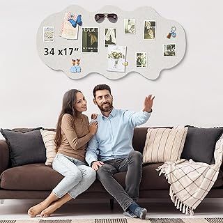 Large Cork Boards for Walls,Cloud Vision Photo Board,87 x 43 cm Pin Boards for Bedrooms,Offices,Notice Boards for Home
