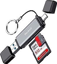 SD Card Reader, Dual Connector USB C Card Reader USB 3.0 Memory Card Adapter - Supports SD/SDXC/Micro SD/Micro SDXC/SDHC/MMC/RS-MMC/UHS-I, Compatible with MacBook Pro Air, Galaxy etc.
