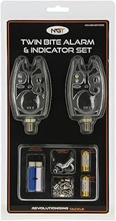 Carp Fishing Bite Alarm Set With 2 x Alarms 2x Hangers Indicator and 2x Batteries Included