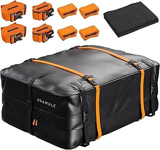 Heavy Duty Universal Car Roof Bag (Without Roof Rack) 432 litres, Waterproof 500D PVC - Ideal Cargo Travel Box for Luggage including Non-slip Mat, Hooks & Lash Straps - 15 Cubic Feet
