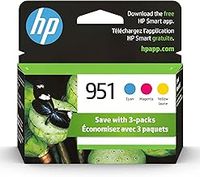 HP 951 Cyan, Magenta, Yellow Ink Cartridges | Works OfficeJet 8600, OfficeJet Pro 251dw, 276dw, 8100, 8610, 8620, 8630 Series | Eligible for Instant Ink | CR314FN, Combo 3-Pack