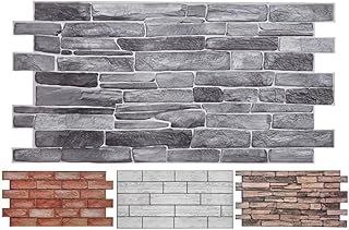 3D Wall Panels for Living Room Kitchen Decorative Tiles PVC Plastic Cladding (Set of 10 Panels 4.70m2 Pallet Wood Effect)