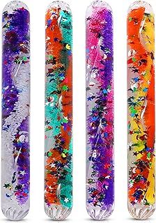 Playlearn SMGT4 Sensory Small Clear Durable Tubes in Shatter-Proof Plastic Filled with Swirling Liquid and Glitter in Bright Colours, Multicolor, Medium