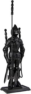 Fire Vida 4 Piece Knight Soldier Fire Companion Set Fireplace Fireside, Black