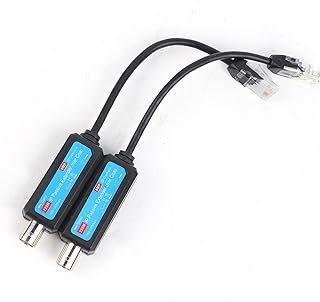 Tiiyee IP Passive Extender Ethernet Over Coax, 1 Pair 10/100Mbps Coax Ethernet Adapter Network Coaxial Transmitter Receiver Coax Camera 1Ch for NVR Converter Surveillance Cable Transmission Equipment