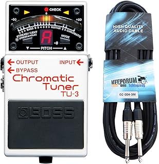 Boss TU-3 Chromatic Pedal Tuner + Kepdrum Jack Cable, 3 m