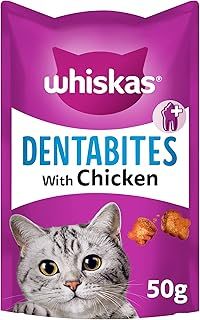 WHISKAS Dentabites Cat Treats with Chicken 50g (Pack of 8)