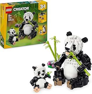 LEGO Creator 3in1 Wild Animals: Panda Family Toy - Transforms into Penguin Figures or Orca Whale Toys - Building Set for Nature-Loving 8+ Year Old Girls & Boys - Creative Birthday Gift - 31165