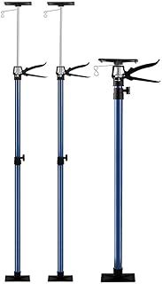 Set of 2 Plasterboard Props | Adjustable 115-290cm | Door Frame Tensioners with Pressure Plates | Drywall, Ceiling Installation Support | Telescopic Hand Lifting Jack Tools | Blue